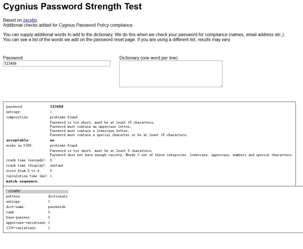 Cygnius-Password-Strength-Test